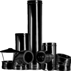Tuyaux double paroi isolés, noir (RAL 9004)