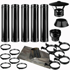 Tuyaux kits discount double paroi isolés Noir